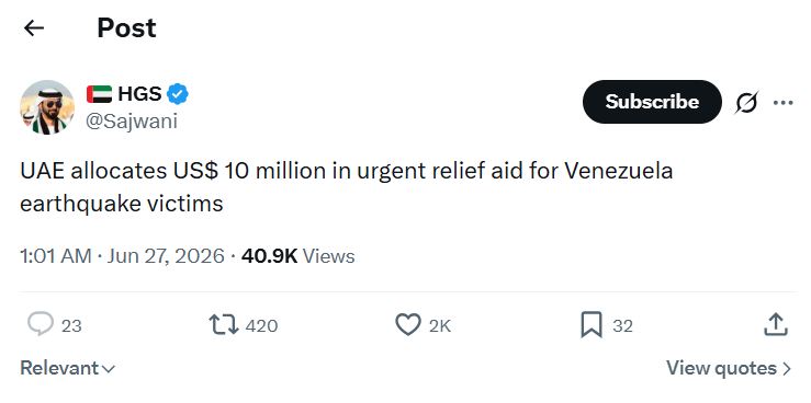 UAE Venezuela Aid